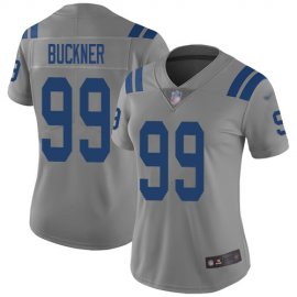 Nike Indianapolis Colts #99 DeForest Buckner Gray Womens Stitched NFL Limited Inverted Legend Jersey