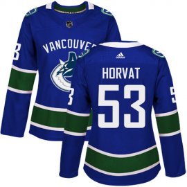 Adidas Vancouver Canucks #53 Bo Horvat Blue Home Authentic Womens Stitched NHL Jersey