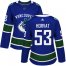 Adidas Vancouver Canucks #53 Bo Horvat Blue Home Authentic Womens Stitched NHL Jersey
