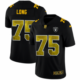 Las Vegas Raiders #75 Howie Long Mens Black Nike Golden Sequin Vapor Limited NFL Jersey