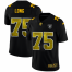 Las Vegas Raiders #75 Howie Long Mens Black Nike Golden Sequin Vapor Limited NFL Jersey