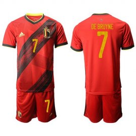 Belgium #7 De Bruyne Red Home Soccer Country Jersey