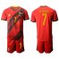 Belgium #7 De Bruyne Red Home Soccer Country Jersey