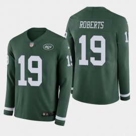 Nike New York Jets #19 Andre Roberts Green Team Color Mens Stitched NFL Limited Therma Long Sleeve Jersey