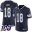 Nike Dallas Cowboys #18 Randall Cobb Navy Blue Team Color Mens Stitched NFL 100th Season Vapor Limited Jersey