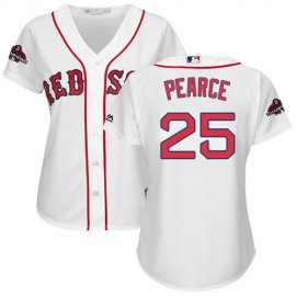 Boston Red Sox #25 Steve Pearce White Home 2018 World Series Champions Womens Stitched MLB Jersey