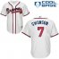Atlanta Braves #7 Dansby Swanson White Cool Base Stitched Youth MLB Jersey