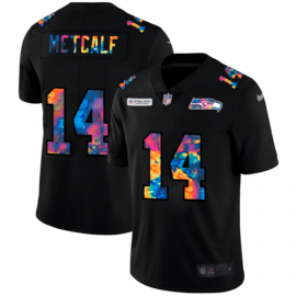 Seattle Seahawks #14 DK Metcalf Mens Nike Multi-Color Black 2020 NFL Crucial Catch Vapor Untouchable Limited Jersey