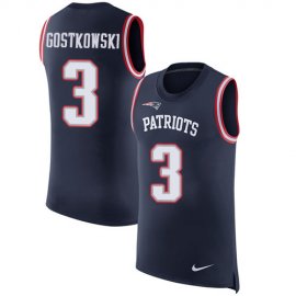 Nike New England Patriots #3 Stephen Gostkowski Navy Blue Team Color Mens Stitched NFL Limited Rush Tank Top Jersey