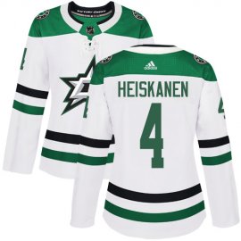 Adidas Dallas Stars #4 Miro Heiskanen White Road Authentic Womens Stitched NHL Jersey