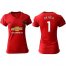 Womens Manchester United #1 DE GEA Red Home Soccer Club Jersey