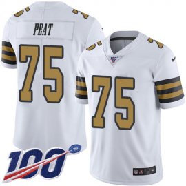 Nike New Orleans Saints #75 Andrus Peat White Youth Stitched NFL Limited Rush 100th Season Jersey