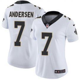 Nike New Orleans Saints #7 Morten Andersen White Womens Stitched NFL Vapor Untouchable Limited Jersey