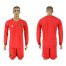 Spain Blank Red Long Sleeves Goalkeeper Soccer Country Jersey