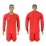 Spain Blank Red Long Sleeves Goalkeeper Soccer Country Jersey