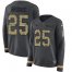 Nike New England Patriots #25 Terrence Brooks Anthracite Salute to Service Womens Stitched NFL Limited Therma Long Sleeve Jersey