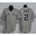 New York Yankees #2 Derek Jeter Grey Name Back Stitched Youth MLB Jersey