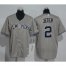 New York Yankees #2 Derek Jeter Grey Name Back Stitched Youth MLB Jersey