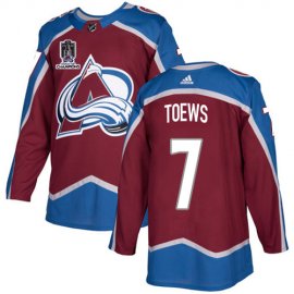 Adidas Colorado Avalanche #7 Devon Toews Burgundy 2022 Stanley Cup Champions Burgundy Home Authentic Stitched NHL Jersey Mens