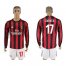 AC Milan #17 Zapata Home Long Sleeves Soccer Club Jersey