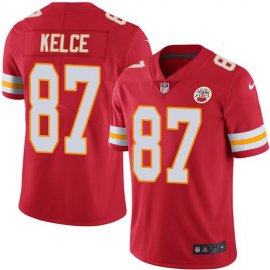 Nike Kansas City Chiefs #87 Travis Kelce Red Team Color Mens Stitched NFL Vapor Untouchable Limited Jersey
