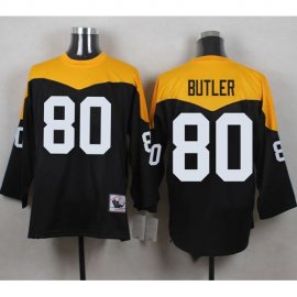 Mitchell And Ness 1967 Pittsburgh Steelers #80 Jack Butler Black/Yelllow Throwback Mens Stitched NFL Jersey