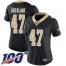 Nike New Orleans Saints #47 Alex Anzalone Black Team Color Womens Stitched NFL 100th Season Vapor Limited Jersey