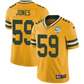 Nike Green Bay Packers #59 Markus Jones Yellow Mens 100th Season Stitched NFL Limited Rush Jersey