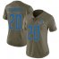 Nike Detroit Lions #20 Barry Sanders Olive Womens Stitched NFL Limited 2017 Salute to Service Jersey