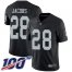 Nike Las Vegas Raiders #28 Josh Jacobs Black Team Color Youth Stitched NFL 100th Season Vapor Limited Jersey