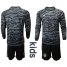 Germany Blank Black Goalkeeper Long Sleeves Kid Soccer Country Jersey