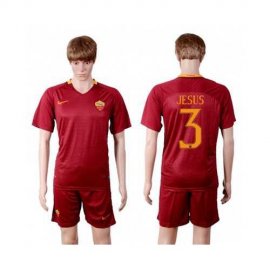 Roma #3 Jesus Red Home Soccer Club Jersey