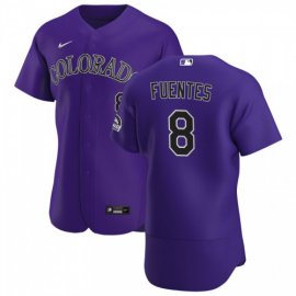 Colorado Rockies #8 Josh Fuentes Mens Nike Purple Alternate 2020 Authentic Player MLB Jersey