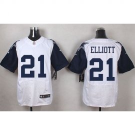 Nike Dallas Cowboys #21 Ezekiel Elliott White Mens Stitched NFL Elite Rush Jersey