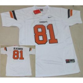 Oklahoma State Cowboys 81 Blackmon White NCAA Jersey