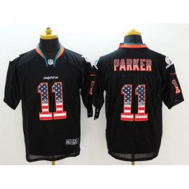 Nike Miami Dolphins #11 DeVante Parker Black Mens Stitched NFL Elite USA Flag Fashion Jersey