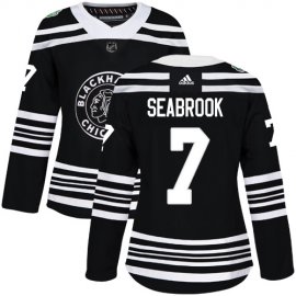 Adidas Chicago Blackhawks #7 Brent Seabrook Black Authentic 2019 Winter Classic Womens Stitched NHL Jersey