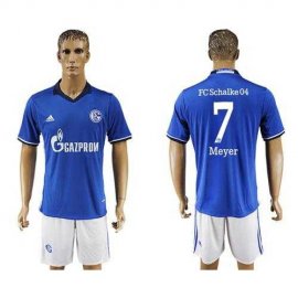 Schalke 04 #7 Meyer Blue Home Soccer Club Jersey