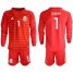 Mexico #1 Corona Red Long Sleeves Goalkeeper Soccer Country Jersey