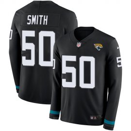Nike Jacksonville Jaguars #50 Telvin Smith Black Team Color Mens Stitched NFL Limited Therma Long Sleeve Jersey