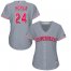 Cincinnati Reds #24 Tony Perez Grey Road Womens Stitched MLB Jersey