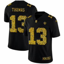New Orleans New Orleans Saints #13 Michael Thomas Mens Nike Leopard Print Fashion Vapor Limited NFL Jersey Black