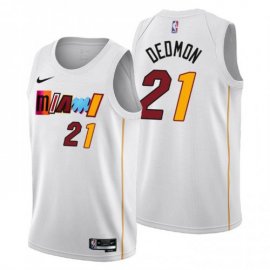 Nike Miami Heat #21 Dewayne Dedmon Mens 2022-23 City Edition NBA Jersey – Cherry Blossom White Mens