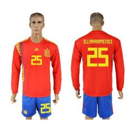 Spain #25 Illarramendi Red Home Long Sleeves Soccer Country Jersey