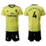 Arsenal #4 Mertesacker Yellow Soccer Club Jersey