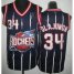 Houston Rockets 34 Hakeem Olajuwon Black Hardwood Classics Revolution 30 NBA Jerseys Cheap