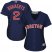 Boston Red Sox #2 Xander Bogaerts Navy Blue Alternate Womens Stitched MLB Jersey