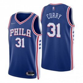 Nike Philadelphia 76ers #31 Seth Curry Royal Mens 2021-22 NBA 75th Anniversary Diamond Swingman Jersey – Icon Edition Mens