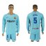Barcelona #5 Sergio Away Long Sleeves Soccer Club Jersey