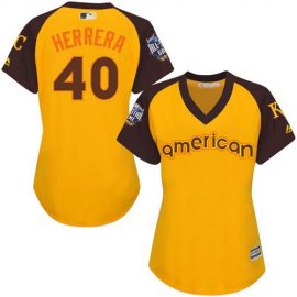 Kansas City Royals #40 Kelvin Herrera Gold 2016 All-Star American League Womens Stitched MLB Jersey
